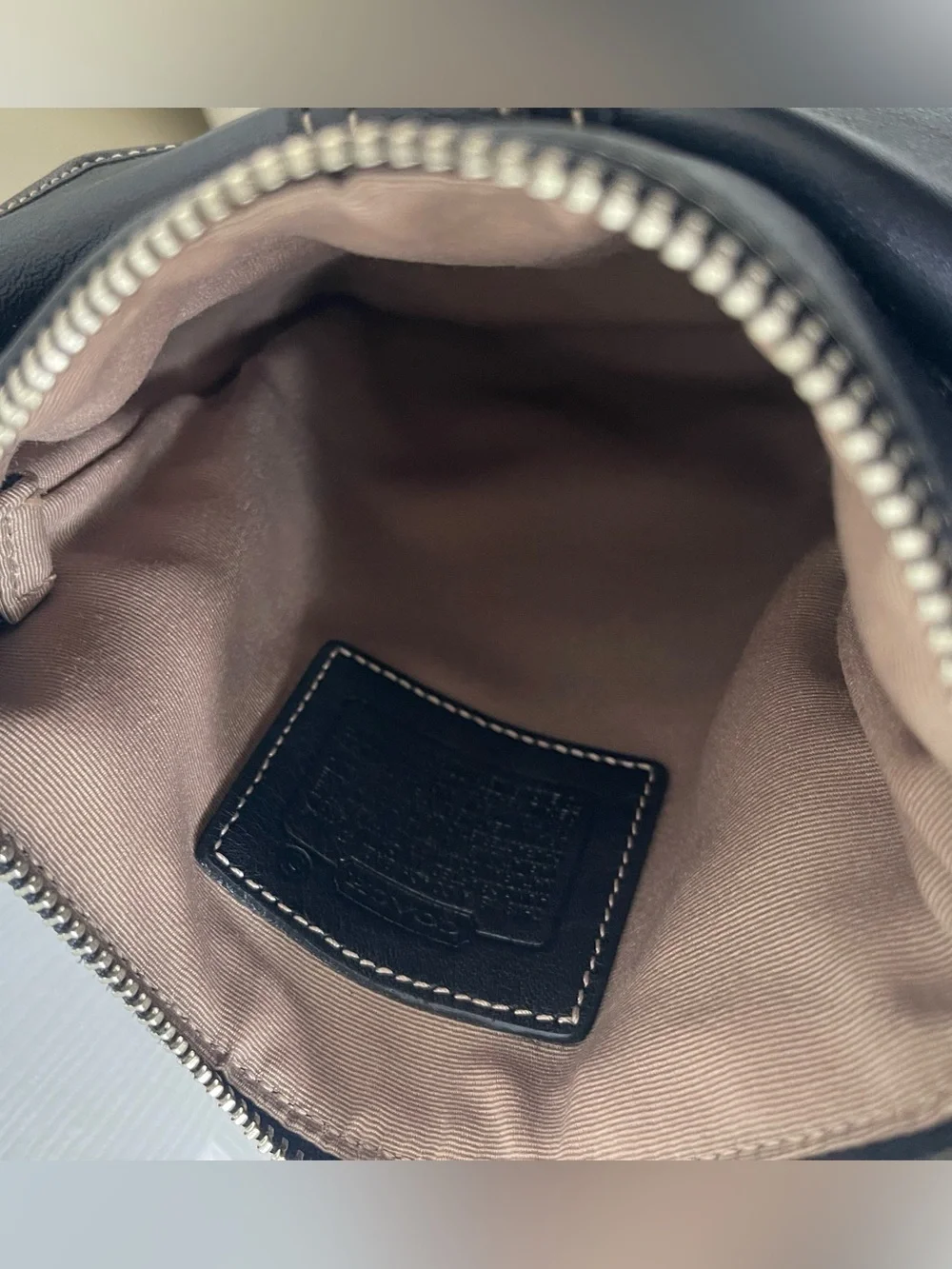 Coach Black Leather Crossbody Bag with Silver Hardware